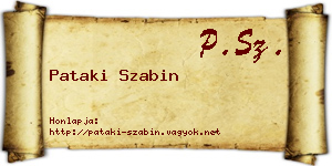 Pataki Szabin névjegykártya